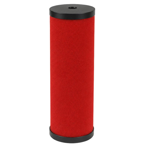 Ingersoll Rand 	39474762 coalescing filter. Red filter media, black end caps, small hole shown on top.