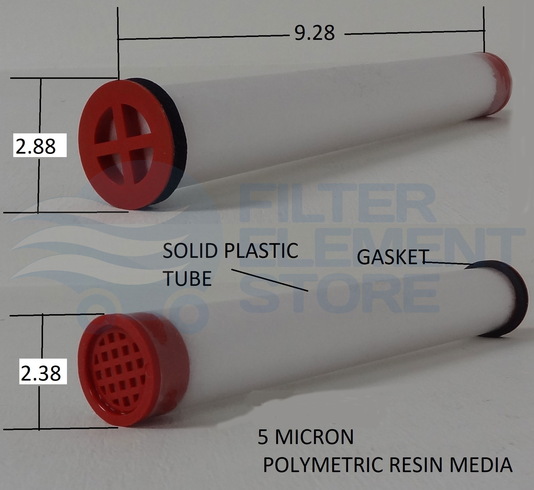 Dimensions for Deltech 130E filter element