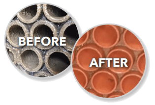 Before and After using Goodway ScaleBreak Descaler Goodway ScaleBreak Descale Before and After