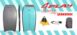 The complete 4Play Volatile EPS package - volatile eps board/coil leash/4fit swimfins/blueprint board bag The complete 4Play Volatile EPS package - volatile eps board/coil leash/4fit swimfins/blueprint board bag
