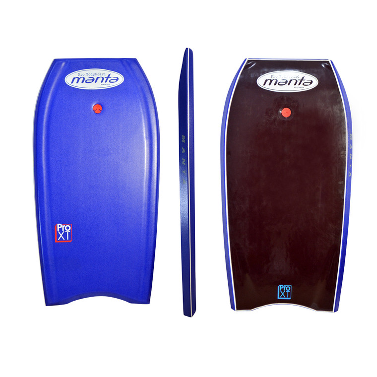 Wide template Manta ProXT with full length finger holds. Twin stringer and PP core construction. The board for larger riders or others who just want good flotation.
Superb materials with a lot of Manta style. Quartz Grey deck with Manta chocolate slick 