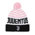 Juventus Olympia Cuffed Knit Beanie Hat with Pom - Black