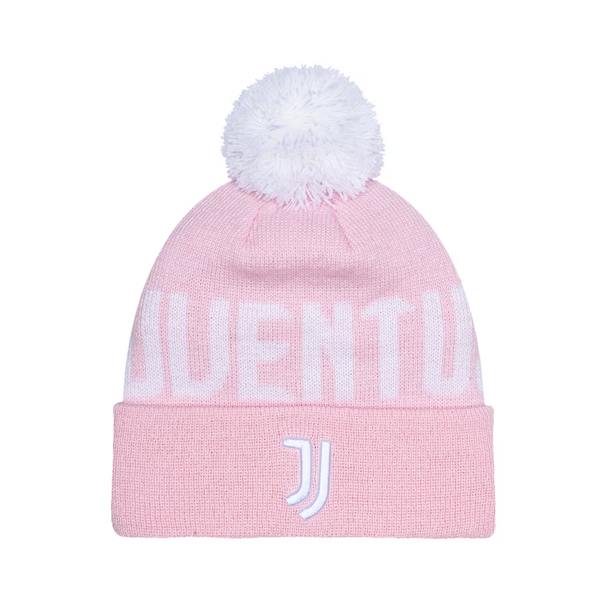 Juventus Pixel Neon Cuffed Knit Hat with Pom - Pink