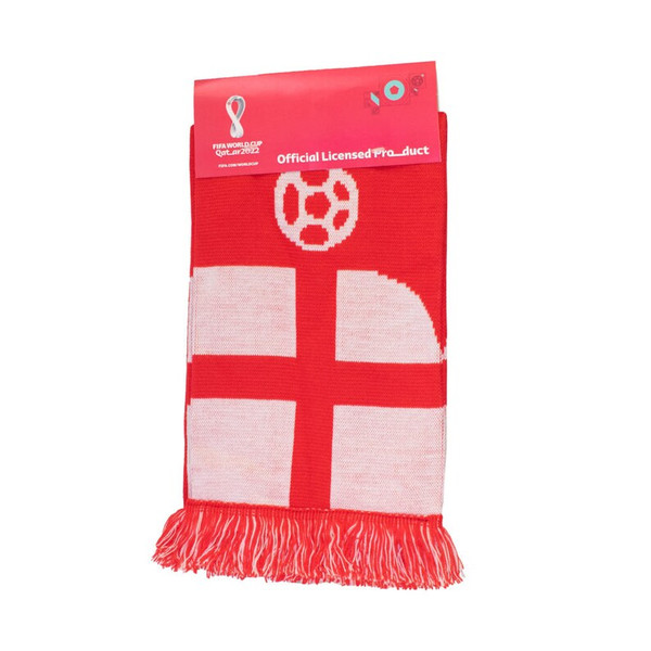 FIFA World Cup 2022 England Red Knitted Acrylic Scarf Officially Licensed