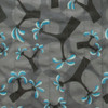 Fabric close-up - Cartwheeling Trees design in Ocean Blue.