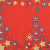 Fabric close-up - Starry Trees design in Cranberry Red.