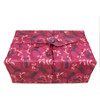 Large Crackle fabric wrap in Raspberry.  Shown wrapping example gift.