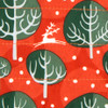 Fabric close-up - Winter Trees print in Red Berry.