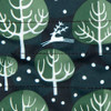 Fabric close-up - Winter Trees print in Midnight Blue