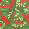 Fabric close-up - Christmas Reindeer print in Holly Green / Red.