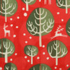 Fabric close-up - Christmas Winter Trees print in Red Berry.