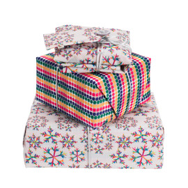 1 x Reversible Gift Wrap: Rainbow Flakes & Rainbow Dots