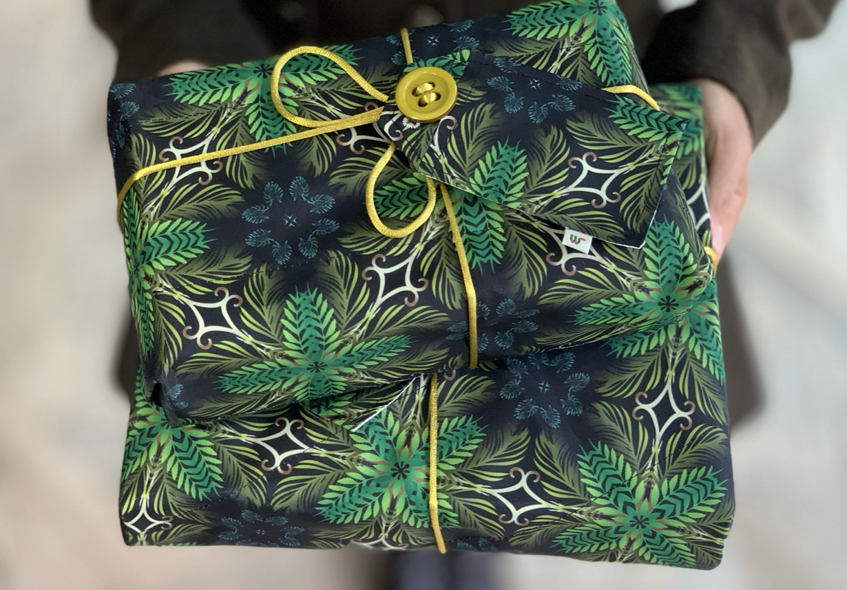 Wrag Wrap recycles waste plastic bottles to create reusable gift wrap for Christmas 2019 Wrag Wrap
