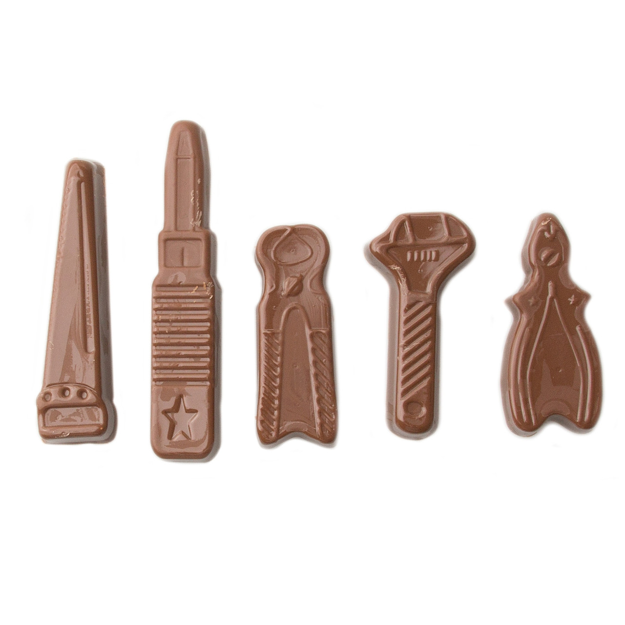 Chocolate In Shape Of Tools Sold In Belgium Close Stock Photo