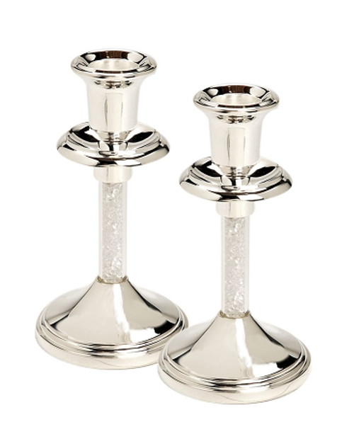 Shiny Silver Plated Candle Holders