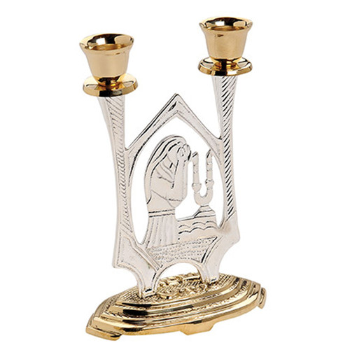 Praying women Silverplated Candle Holders