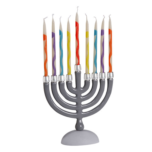 Aluminum Gray Menorah
