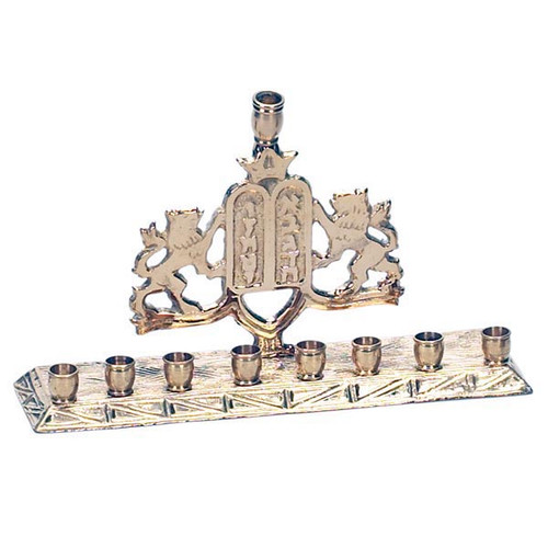 Brass with 10 commandments Menorah