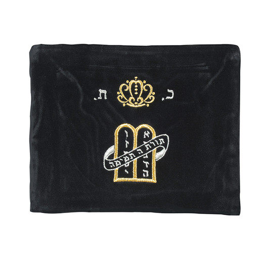Black color Tallis Bag with Ten Commandment design in the Middle