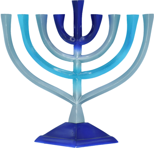 Two Tone Aluminum Menorah Blue Gradient