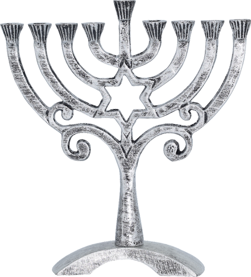 Antiqued Menorah Silver