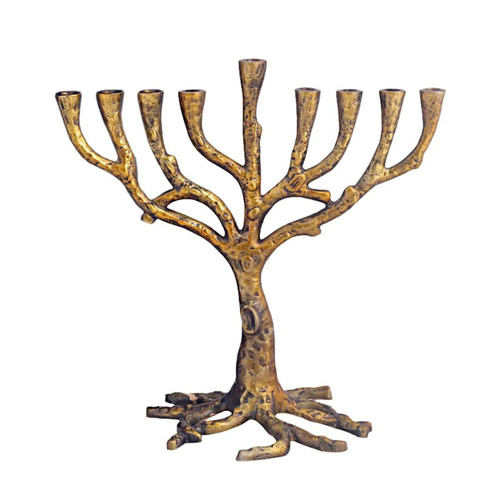 Menorah Tree of Life with Reusable Box - Gold
