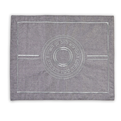 Grey & Silver Embroidered Challah Cover