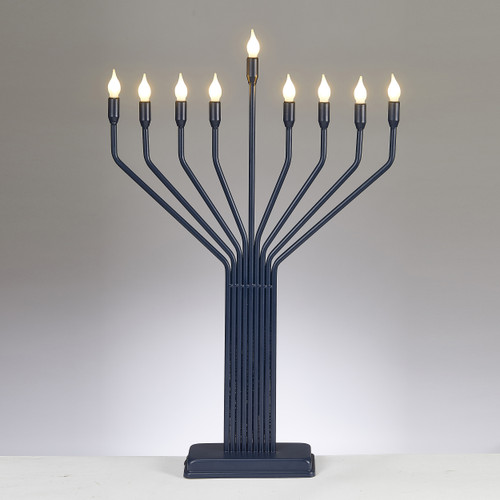 LED Knesset Style Large Display Navy Menorah