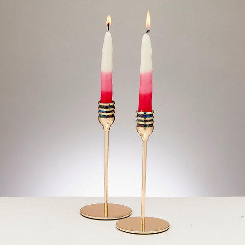 Set of 2 Goldtone Candlesticks
