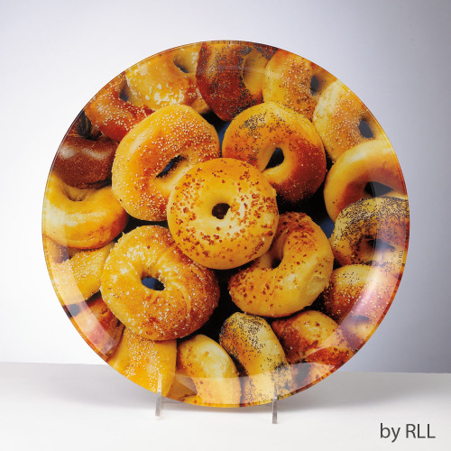 Round Glass Bagel Plate
