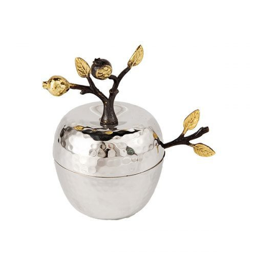 Emanuel Apple Shaped Honey Dish w/ Pomegranate Branch