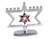 Star of David in Colorful Star Standing  Aluminum Menorah