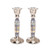 Metal Candlesticks w/ Multi Color  Design