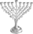 Tree of Life Menorah Silvertone Hammered Approx Size  W 7¾” H 8½”