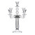 Crystal Candelabra with 5 Arms and Round Crystals in Center Stem clear