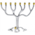 Silvertone Tree Of Life Menorah - Gold Tip