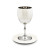 Kiddush Cup with White Enamel Design. Comes with Saucer.