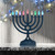 Navy LED Glow Menorah, Multifunction & Color Changing