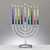Traditional Hammered Menorah - Polished Aluminum