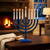 Traditional Hammered Menorah - Navy Matte Finish