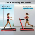 2.25HP 2 in 1 Folding Treadmill W/APP Speaker Remote Home Gym Single Display Screen Red