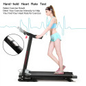 Jaxpety 2.0 HP Portable Folding Electric Treadmill 3 Incline Running Machine with LCD Display, Ipad and Drink Holder