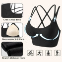 Uniexcosm Women Sports Bra 3 Pack Strappy Yoga Running Gym Workout Bra