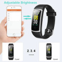 YAMAY Fitness Tracker Heart Rate Monitor Blood Pressure Monitor Pedometer Step Counter Sleep Tracker for Kids Men Women Black