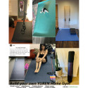 YR Large Exercise Mat 6' x 4' 10mm Thick NBR Stretching Yoga Pilates Workout for Home Gym Black