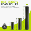 ProsourceFit High Density Foam Roller 36, 18, 12 - inches, Black