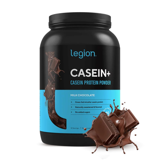 Legion Casein+ Pure Micellar Casein Protein Powder, Milk Chocolate, 30 Servings