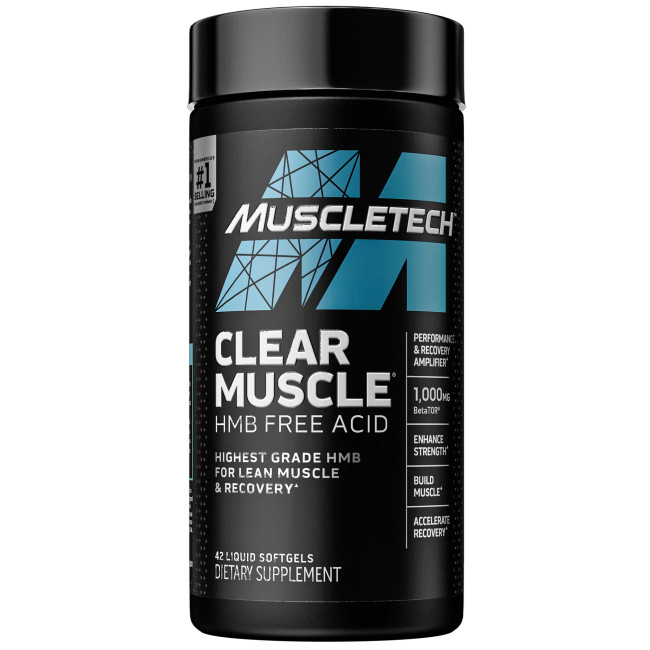 Muscletech Clear Muscle Post-Workout with HMB to Build Muscle, 42 Capsules