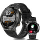 EIGIIS 1.32" HD Rugged Military Smart Watch for Men (Answer/Calls) Fitness Tracker with Heart Rate Sleep Monitor Pedometer Outdoor Sports Watch for iPhone Android