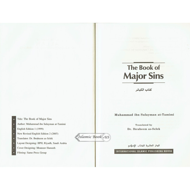 The Book of Major Sins By Imam Muhammad ibn Sulayman at-Tamimi
ISBN: 9789960955049